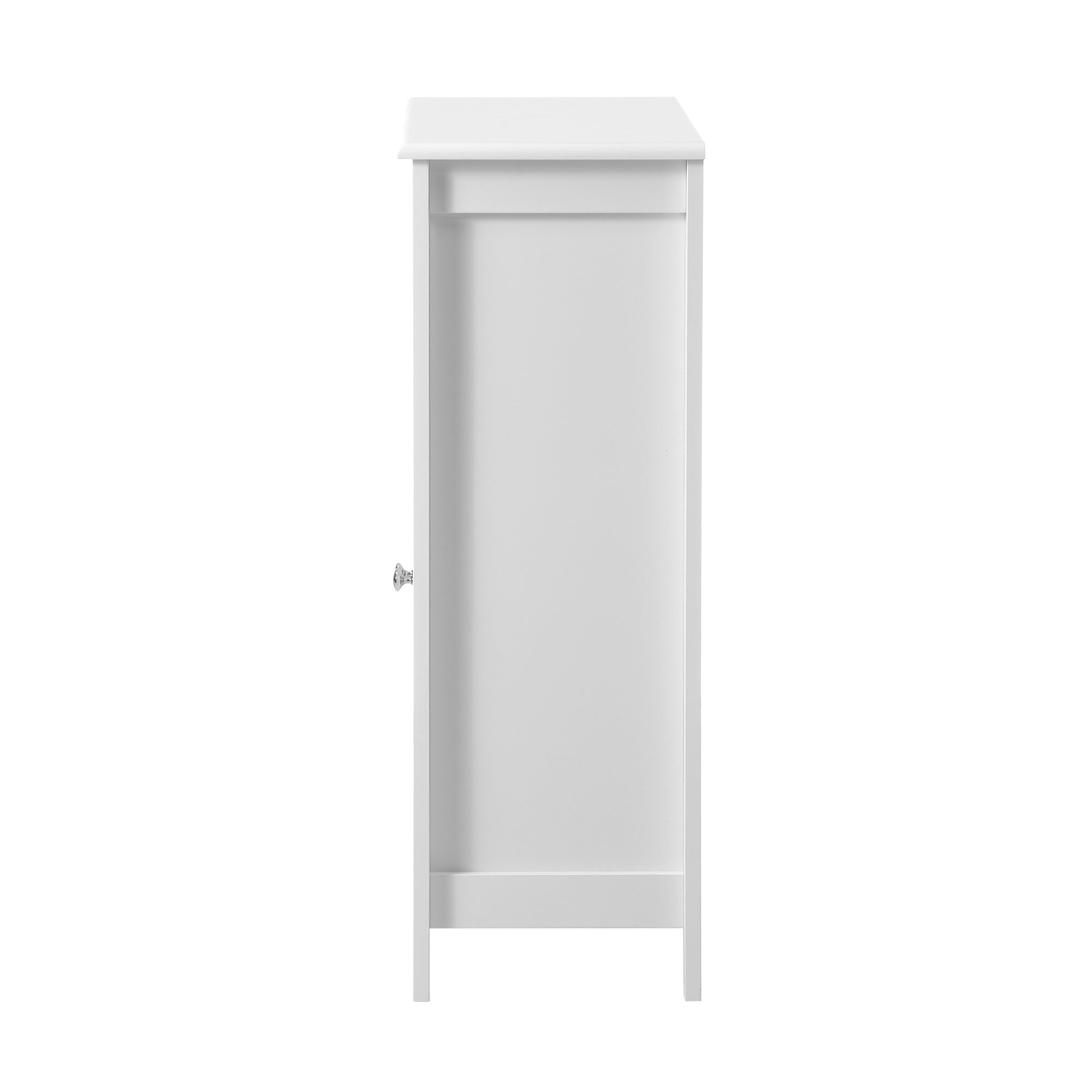 Oikiture Bathroom Cabinet Floor Cupboard Laundry Storage Two Rattan Door White