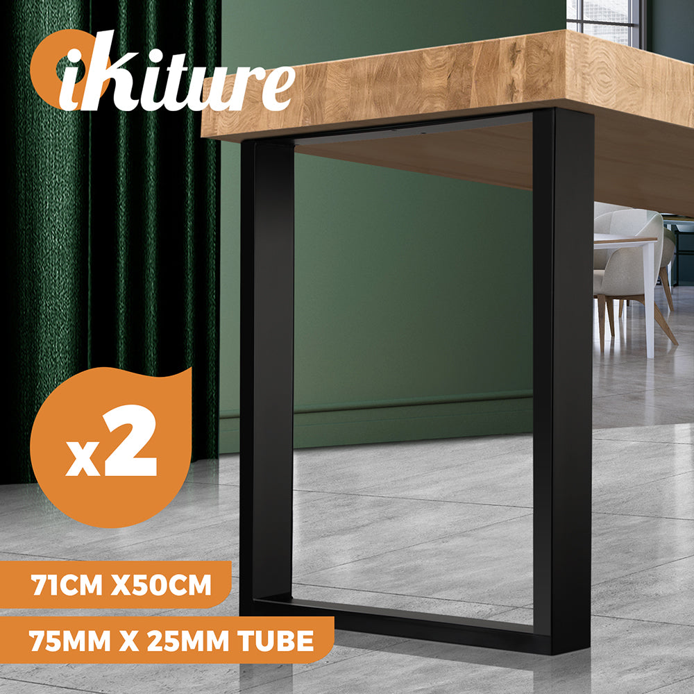 Oikiture 2X Coffee Dining Table Legs Bench Box Steel Metal Industrial 71 X 50CM