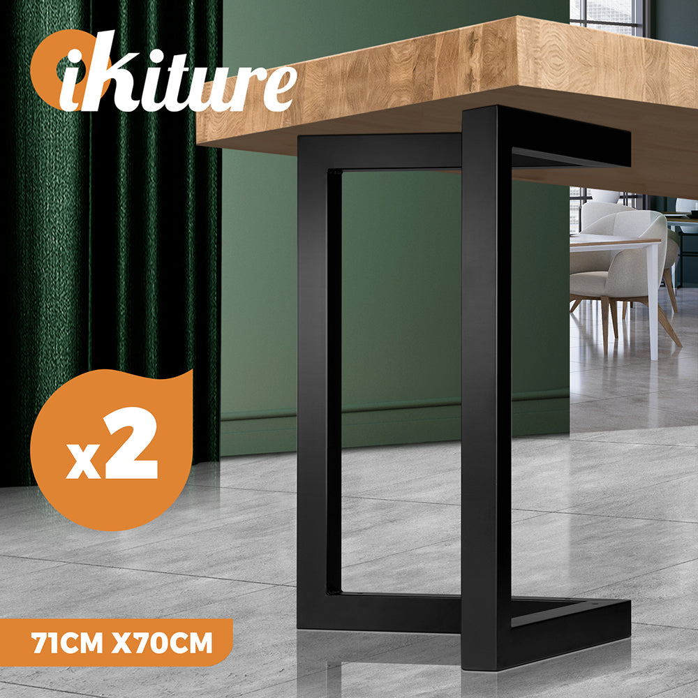 Oikiture 2X Coffee Dining Table Legs Bench Box Steel Metal Industrial 71 X 70CM