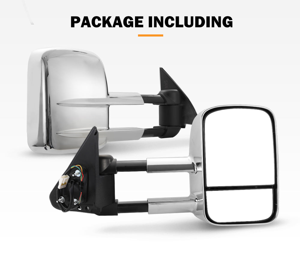 Towing Mirrors Gen1 Extendable for Nissan Patrol GU Y61 1997-2016 Chrome