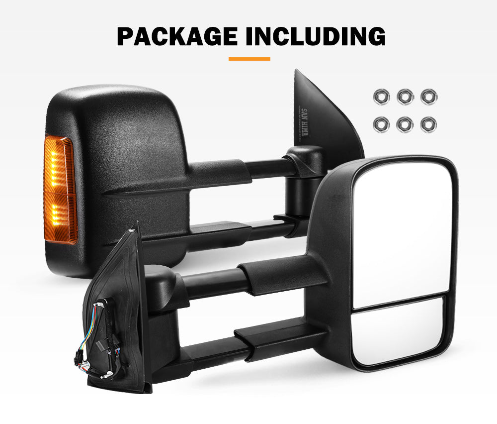 Pair Extendable Towing Side Mirrors Gen1 for Nissan Pathfinder MY 2003-2013