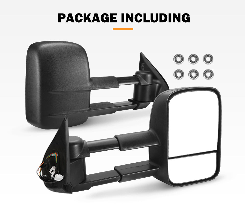 Pair Extendable Towing Side Mirrors Gen1 suits Mitsubishi Triton MQ/MR 2015 - current