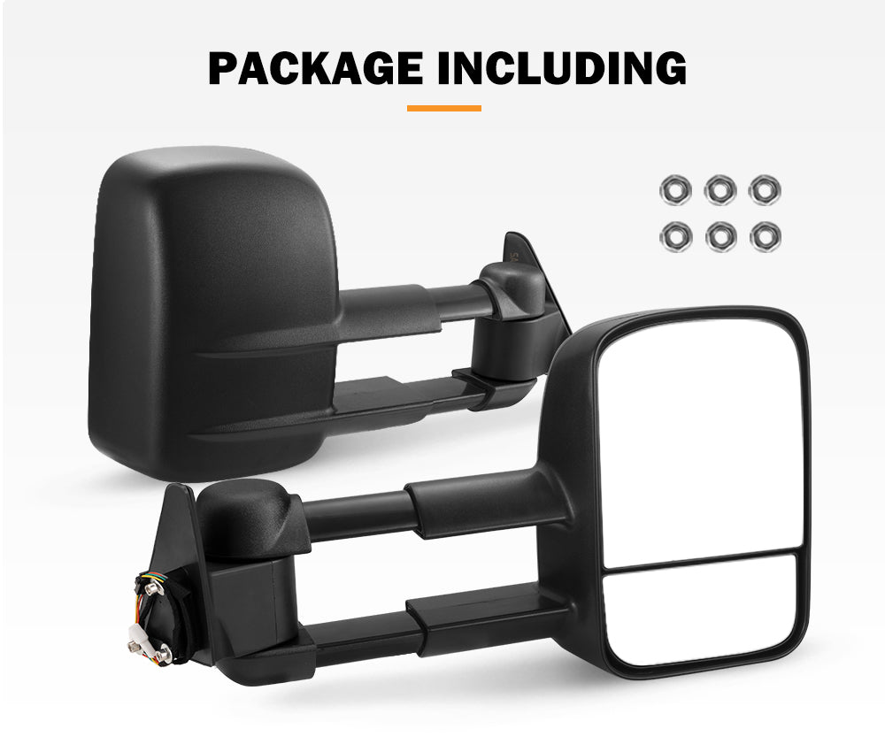 San Hima Pair Extendable Towing Mirrors Gen1 For Toyota Landcruiser 80 1990-1998