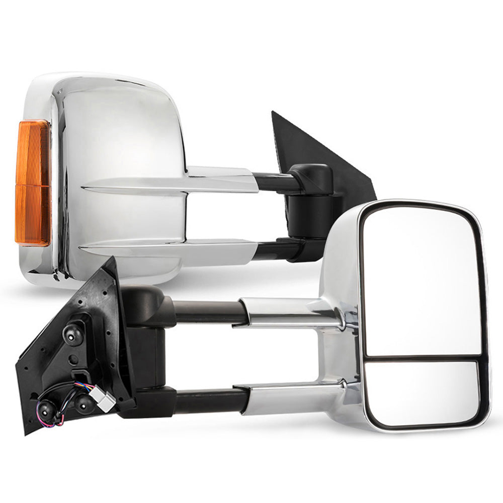 Pair Towing Mirrors Gen1 Chrome Mazda BT-50 2012 to Mid-Year 2020