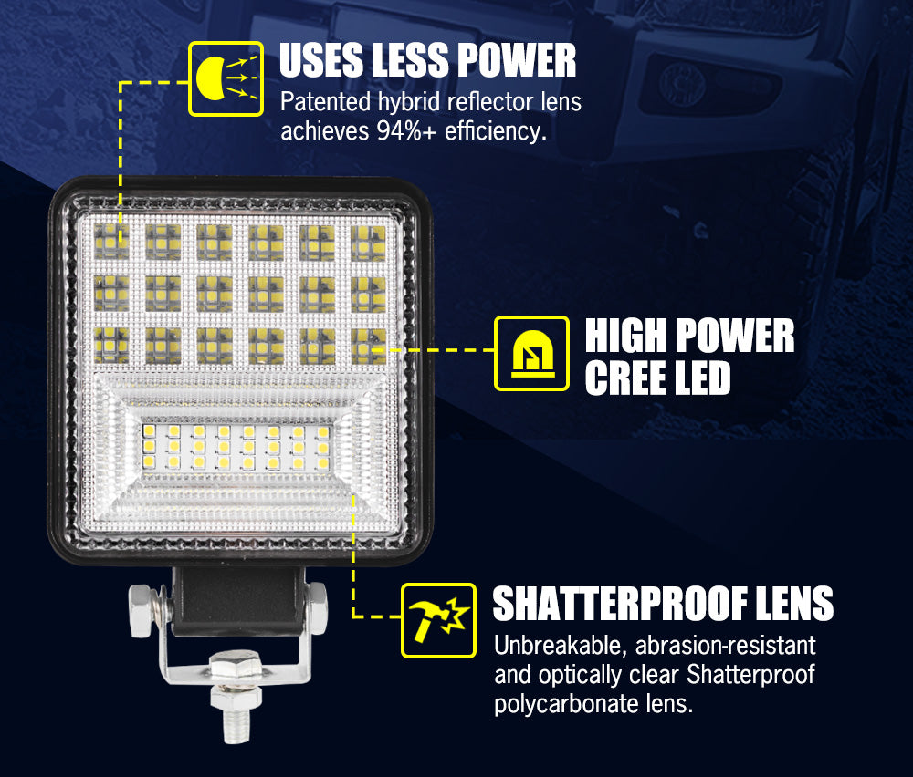 Lightfox 4inch Led Work Light 1 LUX @ 350M IP68 42,000 Lumens